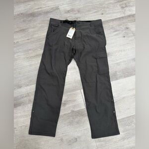 Prana Stretch Zion Slim Pant II Gray Hiking Chino Men Tapered Leg Size 40 X 30